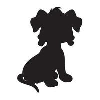 vecteur de silhouette de chien isolé sur fond blanc livre de coloriage animal pour enfants dessin animé vecteur illustration de chien