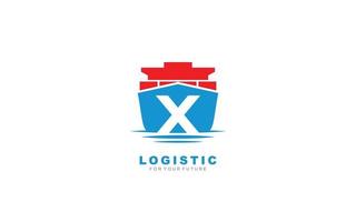 x logo logistique pour la société de marque. illustration vectorielle de modèle d'expédition pour votre marque. vecteur