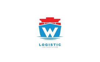 w logo logistique pour la société de marque. illustration vectorielle de modèle d'expédition pour votre marque. vecteur