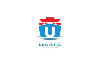 u logo logistique pour la société de marque. illustration vectorielle de modèle d'expédition pour votre marque. vecteur