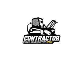 skid steer et vecteur de logo de défrichement pour entreprise de construction. illustration vectorielle de modèle d'équipement lourd pour votre marque.