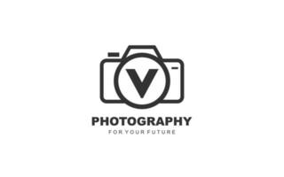 v photographie de logo pour une entreprise de marque. illustration vectorielle de modèle de caméra pour votre marque. vecteur