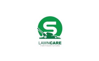 s logo Lawncare pour la société de marque. illustration vectorielle de modèle de tondeuse pour votre marque. vecteur