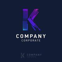 création de logo d'entreprise k avec vecteur de carte de visite