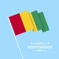 conception typographique de la fête de l'indépendance de la guinée avec vecteur de drapeau