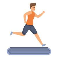 icône de tapis roulant de course à pied d'entraînement à domicile, style cartoon vecteur
