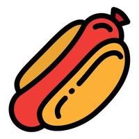 icône de saucisse hot-dog, style de contour vecteur