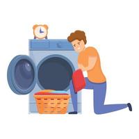 icône de machine à laver, style cartoon vecteur
