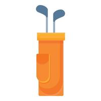 icône de sac de bâton de golf, style cartoon vecteur