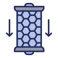 icône de cartouche de filtre à eau au carbone, style de contour vecteur