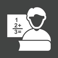 icône inversée de glyphe masculin enseignant vecteur