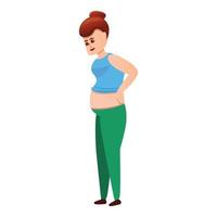 femme enceinte en icône de leggings, style cartoon vecteur