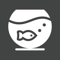 icône inversée de glyphe de bocal à poissons vecteur