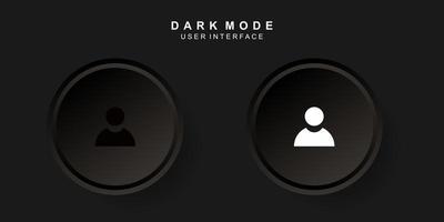 interface utilisateur de contact créative simple dans la conception de neumorphisme sombre vecteur