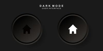 interface utilisateur créative simple à la maison dans la conception de neumorphisme sombre vecteur