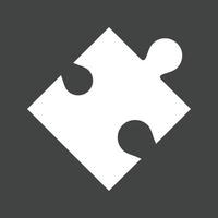 icône inversée de glyphe de puzzle vecteur