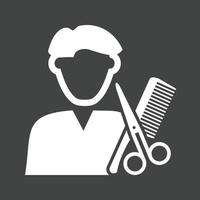 icône inversée de glyphe de coiffeur vecteur