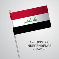 conception typographique de la fête de l'indépendance de l'irak avec vecteur de drapeau