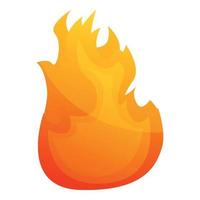icône de flamme de feu boule de feu, style cartoon vecteur