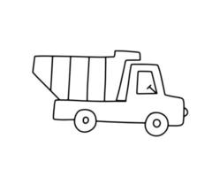 icône de camion mignon. contour doodle vector illustration isolé sur blanc