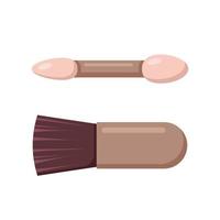 outils de maquillage pinceau blush et éponge fard à paupières. illustration vectorielle vecteur