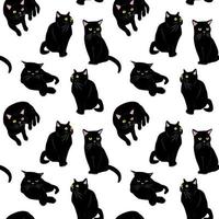 modèle sans couture avec des chats noirs. illustration vectorielle vecteur