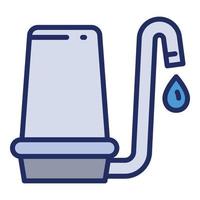 icône de robinet de filtre à eau domestique, style de contour vecteur