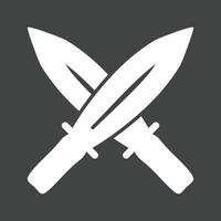 icône inversée de glyphe de deux épées vecteur