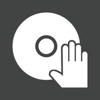 icône inversée de glyphe de cd de musique vecteur