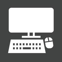 icône inversée de glyphe d'ordinateur vecteur