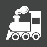 icône inversée de glyphe de train à vapeur vecteur