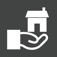 icône inversée de glyphe immobilier vecteur