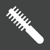 icône inversée de glyphe de peigne de cheveux bouclés vecteur