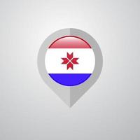 pointeur de navigation de carte avec le vecteur de conception du drapeau mordovie