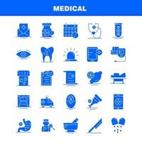 ensemble d'icônes de glyphes solides médicaux pour l'infographie le kit uxui mobile et la conception d'impression incluent la médecine des plantes à feuilles médicales le globe oculaire la collection médicale le logo et le pictogramme d'infographie moderne vecteur