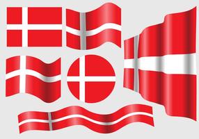 Danish Flag Vector Set