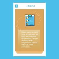 liste de contrôle conception de bannière verticale mobile vecteur de conception