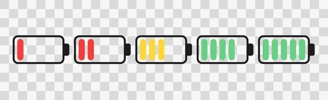 ensemble d'icônes de batterie. illustration vectorielle vecteur