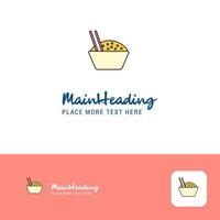 création de logo de bol de nourriture créative lieu de logo de couleur plate pour illustration vectorielle de slogan vecteur