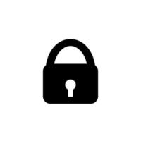 modèle d'icône de cadenas. clé noire isolée sur fond blanc. silhouette de cadenas pour application, site. icône d'accès privé, accès restreint. illustration vectorielle vecteur
