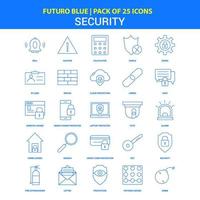 icônes de sécurité pack d'icônes futuro bleu 25 vecteur