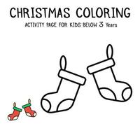 Livre d'activités de coloriage de Noël pour les enfants de moins de 3 ans vecteur