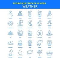 pack d'icônes futuro bleu 25 vecteur