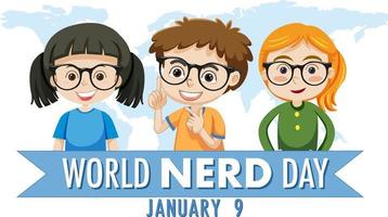 conception de bannière de la journée mondiale des nerds vecteur
