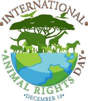 conception de bannière de la journée internationale des droits des animaux vecteur