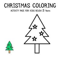 Livre d'activités de coloriage de Noël pour les enfants de moins de 3 ans vecteur