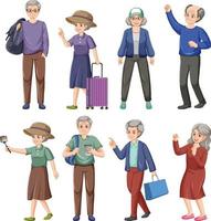 collection de personnages de personnes âgées vecteur