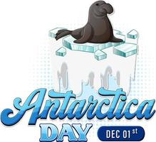 conception d'affiche joyeuse fête de l'antarctique vecteur