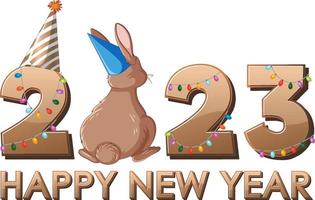 bonne année 2023 année du lapin vecteur