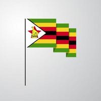 zimbabwe agitant le drapeau fond créatif vecteur